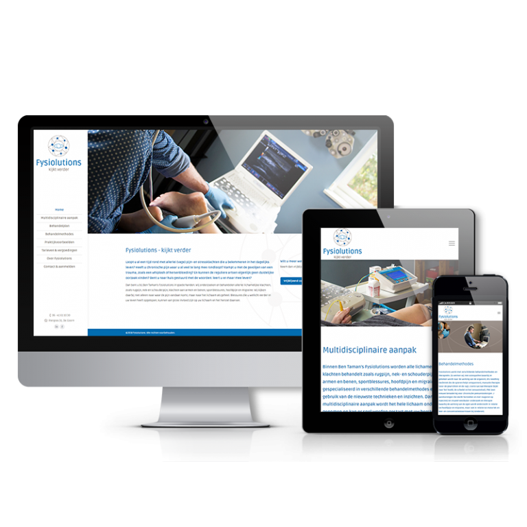Fysiolutions website Fysiolutions website
