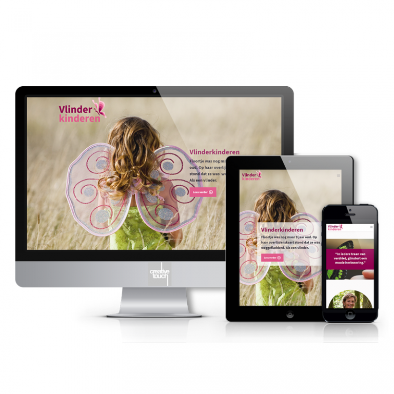Ontwerp responsive website Vlinderkinderen