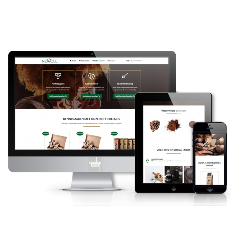 Responsive website voor Cafès Novell (koffie)