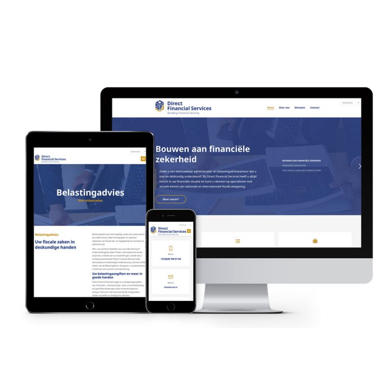 Logo, branding en website voor Direct Financial Services
