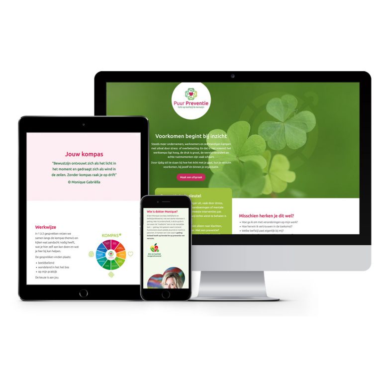 Puur Preventie, logo, huisstijl, gevelreclame en website